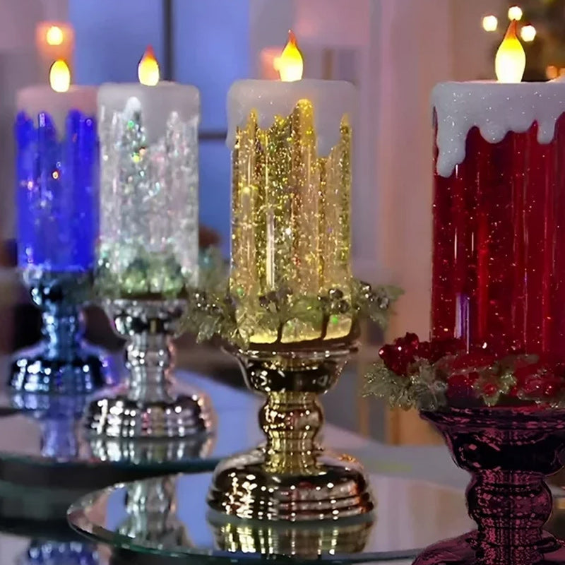 LED Julljus Uppladdningsbara Med Glitter