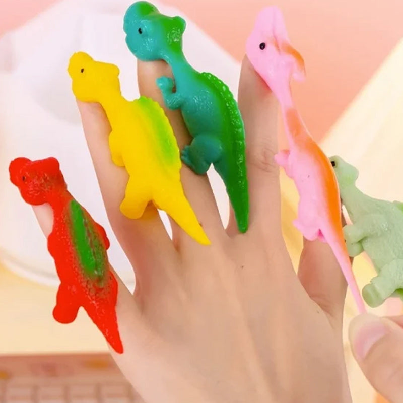 Fingerleksaker med slungskott Dinosaurier (10 st)