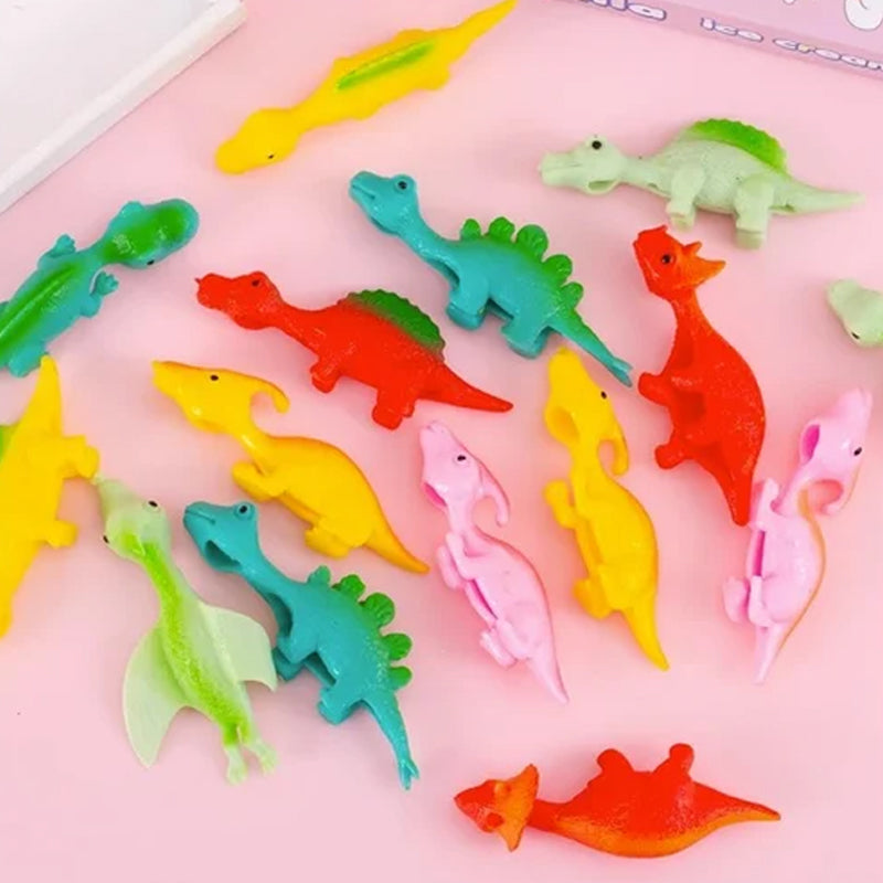 Fingerleksaker med slungskott Dinosaurier (10 st)
