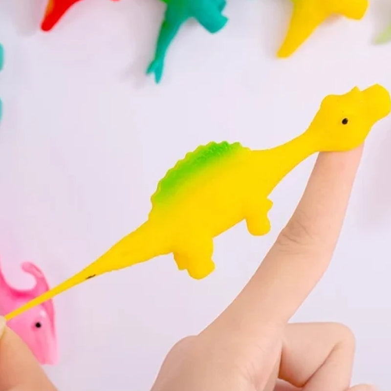 Fingerleksaker med slungskott Dinosaurier (10 st)