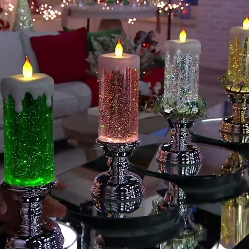 LED Julljus Uppladdningsbara Med Glitter