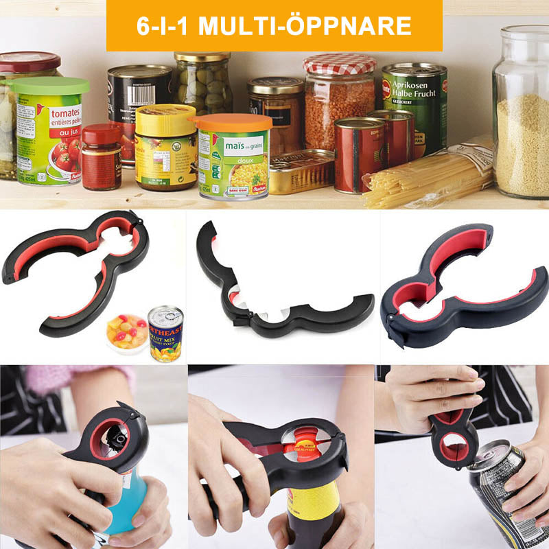 6 i 1 multifunktionell flasköppnare