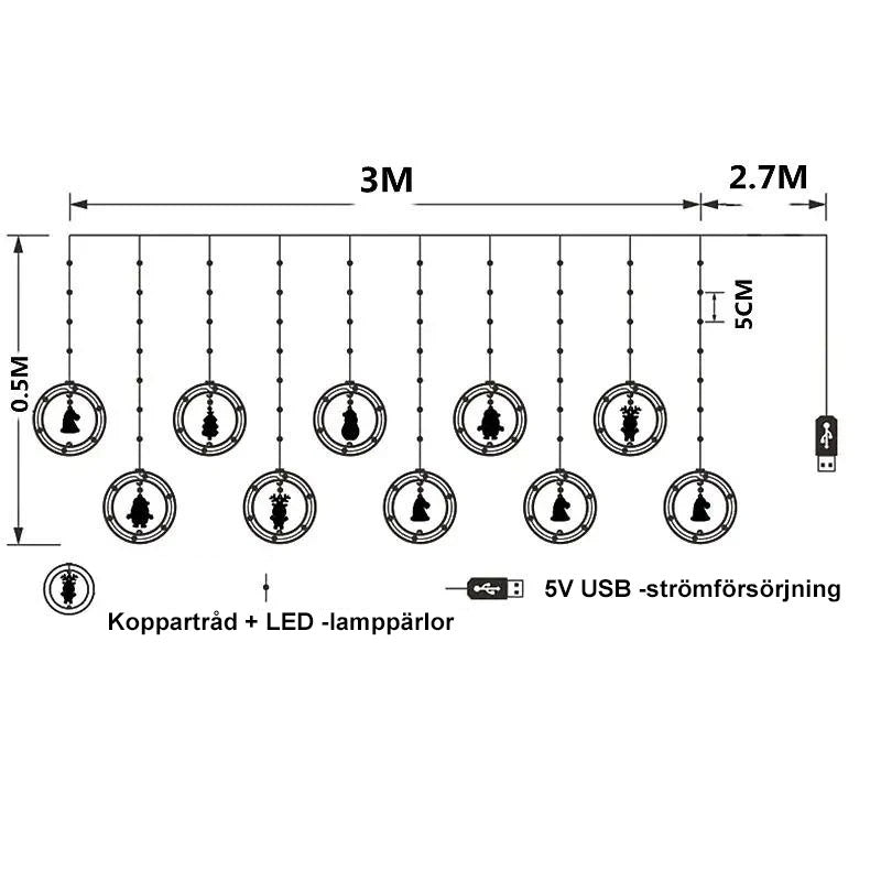 Jul LED Gardinsträngljus