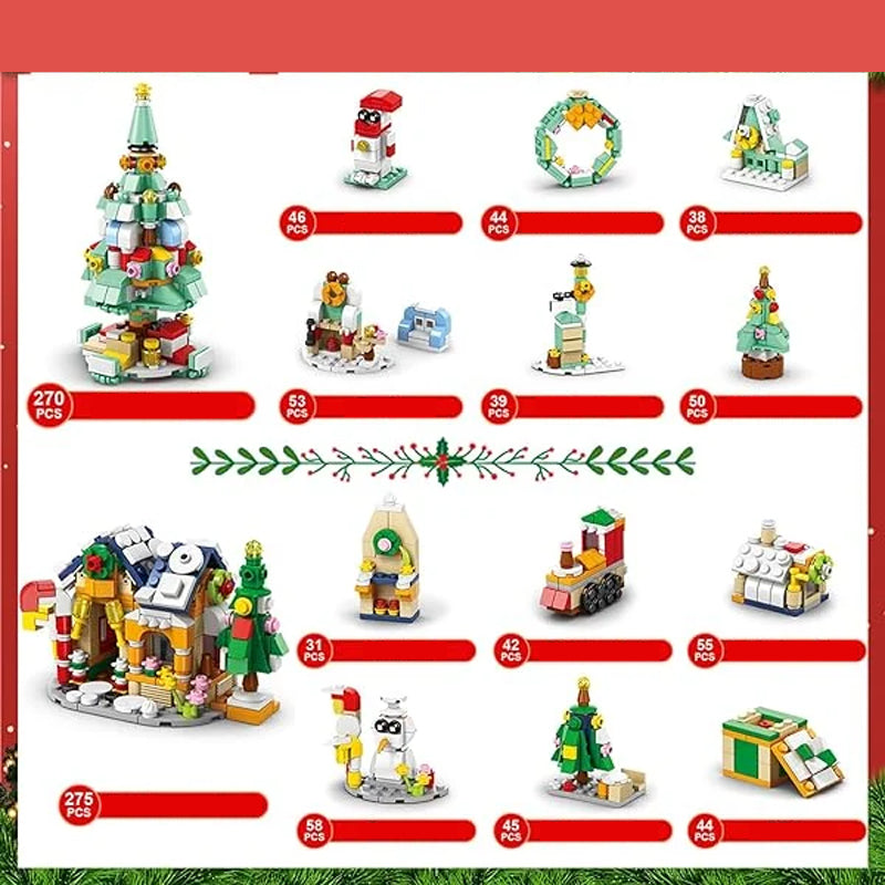 Juladventskalender överraskning byggklossats