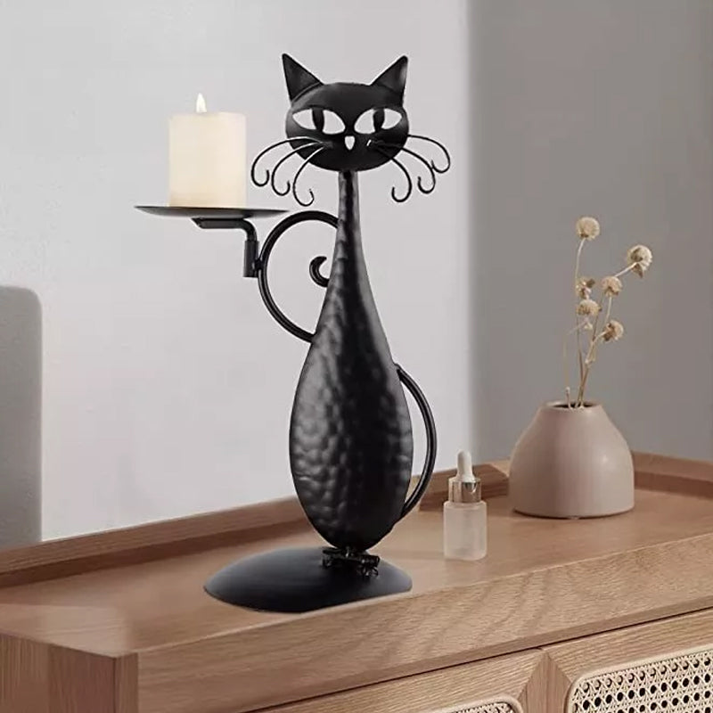 Svart kattljusstake