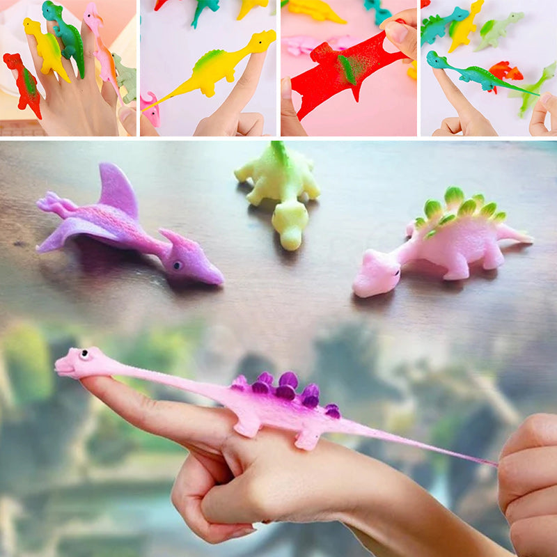 Fingerleksaker med slungskott Dinosaurier (10 st)