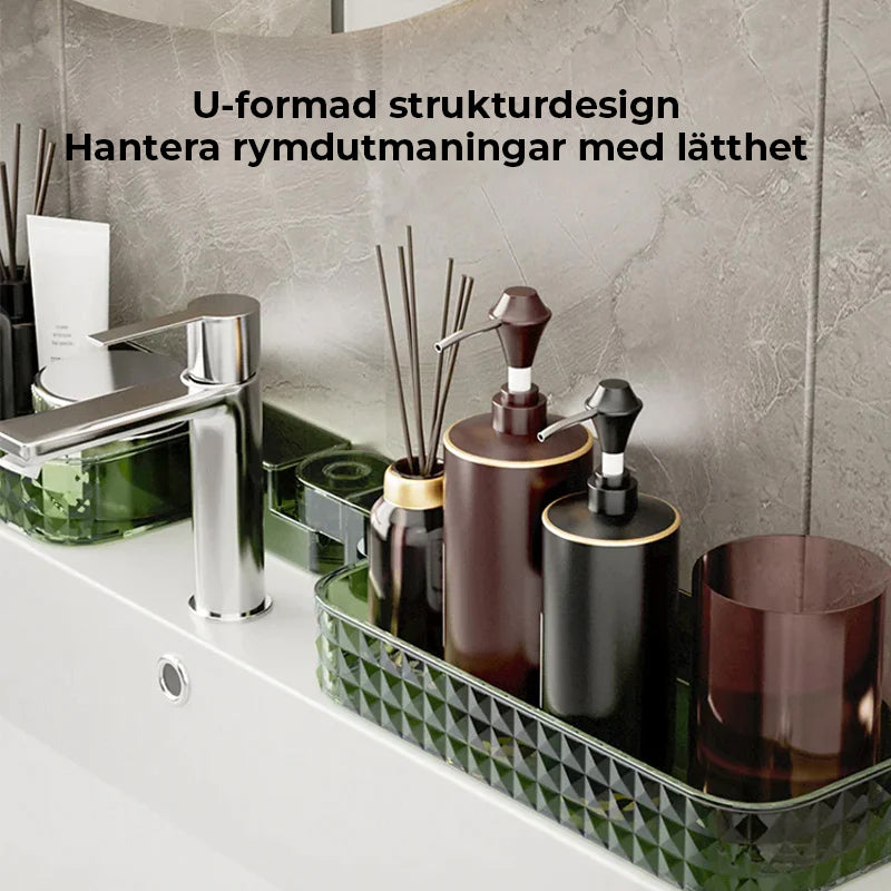 Multifunktionell väggmonterad U-formad roterande hörnhylla