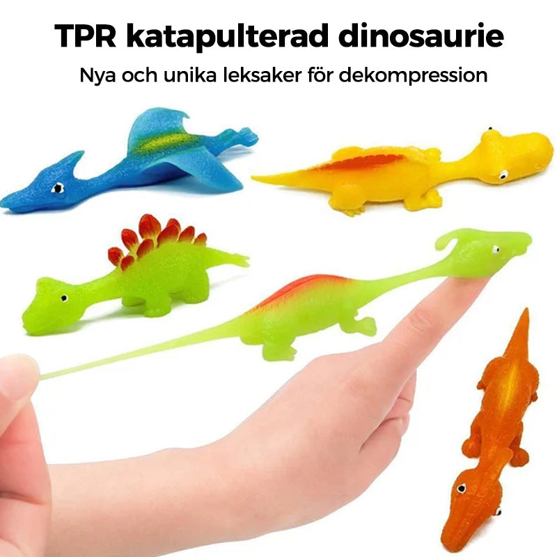 Fingerleksaker med slungskott Dinosaurier (10 st)