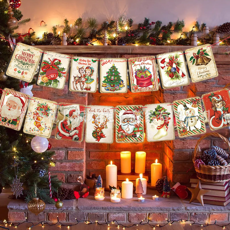 Glad Jul Eldstuga Banderoll