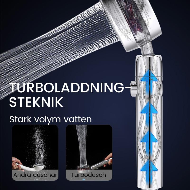 Turbo-flow duschhuvud