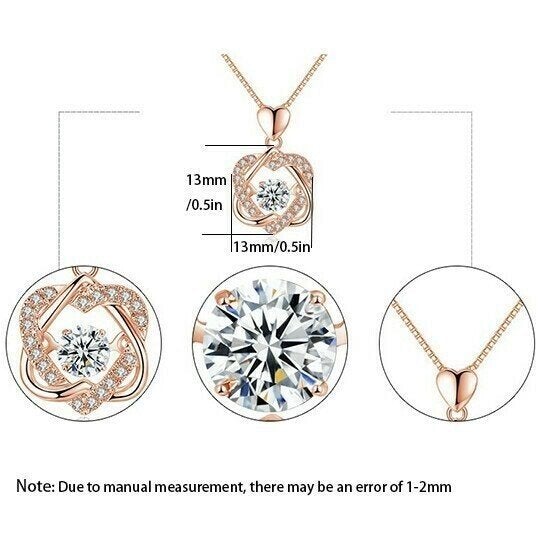 Hjärta halsband set med ros