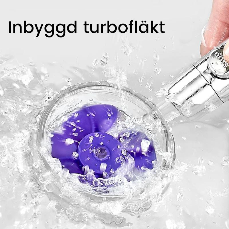Turbo-flow duschhuvud