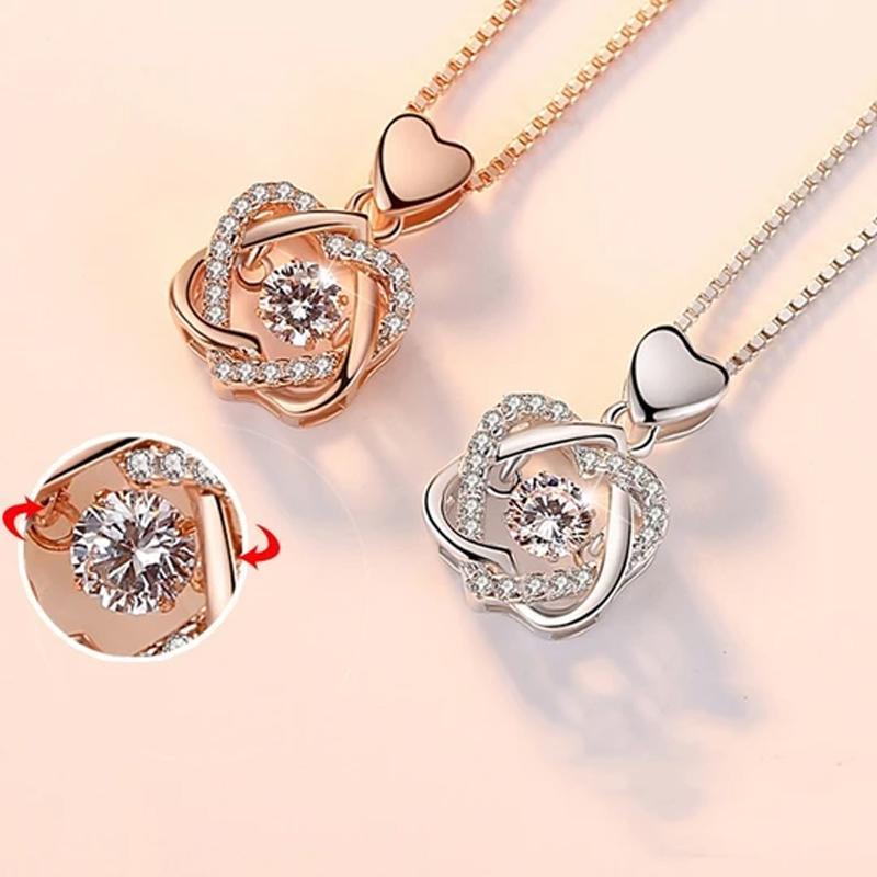 Hjärta halsband set med ros