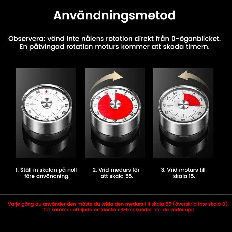 Magnetiska mekaniska manuella timern