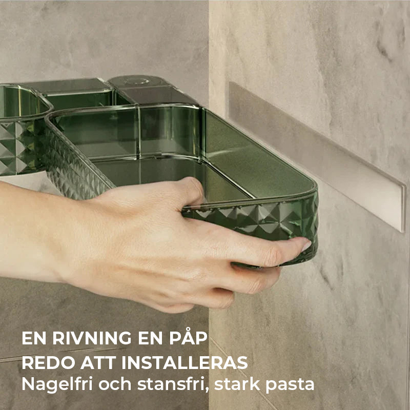 Multifunktionell väggmonterad U-formad roterande hörnhylla