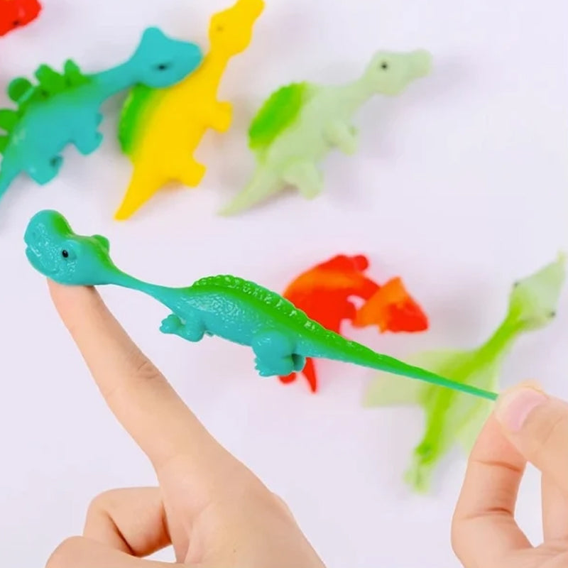 Fingerleksaker med slungskott Dinosaurier (10 st)