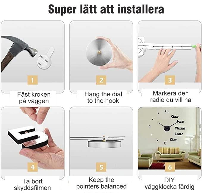DIY dekorativ väggklocka